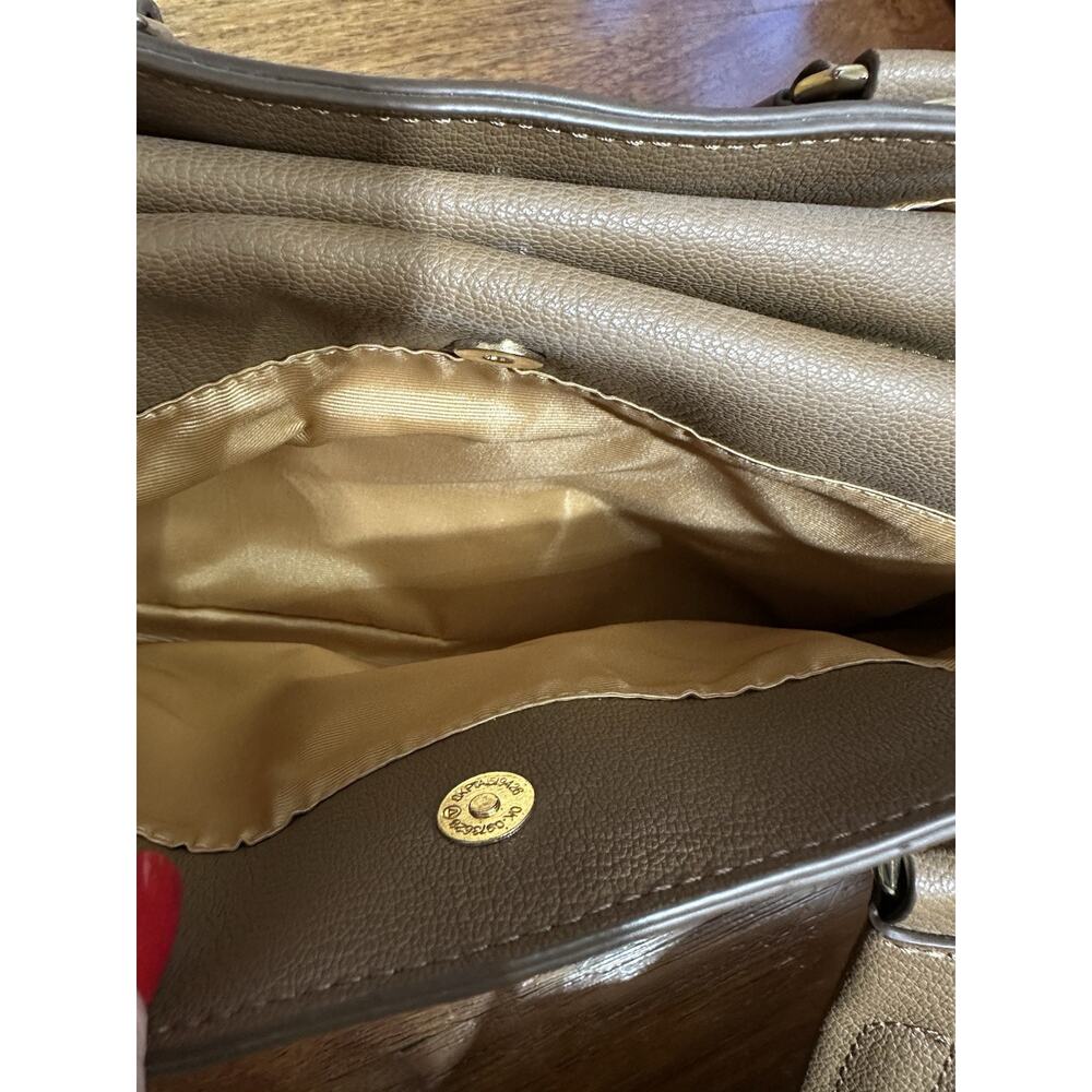 ORA DELPHINE SATCHEL PEBBLE LEATHER CAMEL TAN 12" X 7" SMALL Bag CLASSIC LUXURY - Picture 11 of 16